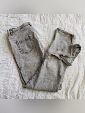 DG2 Sun-Washed Gray Denim Jeans Size 12 Zipper Ankle Jean Queen Flattering 90's